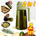 2-in-1 Oil Dispenser & Sprayer 500ML Leakproof Olive Oil Sprayer Bottle for Cooking Spray Airfryer BBQ Camping