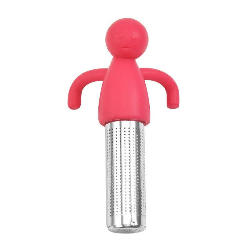 Creative Humanoid Tea Strainer Stainless Steel Tea Leaf Filter Lazy Tea Brewing Gadget Tea Brewing Accessory