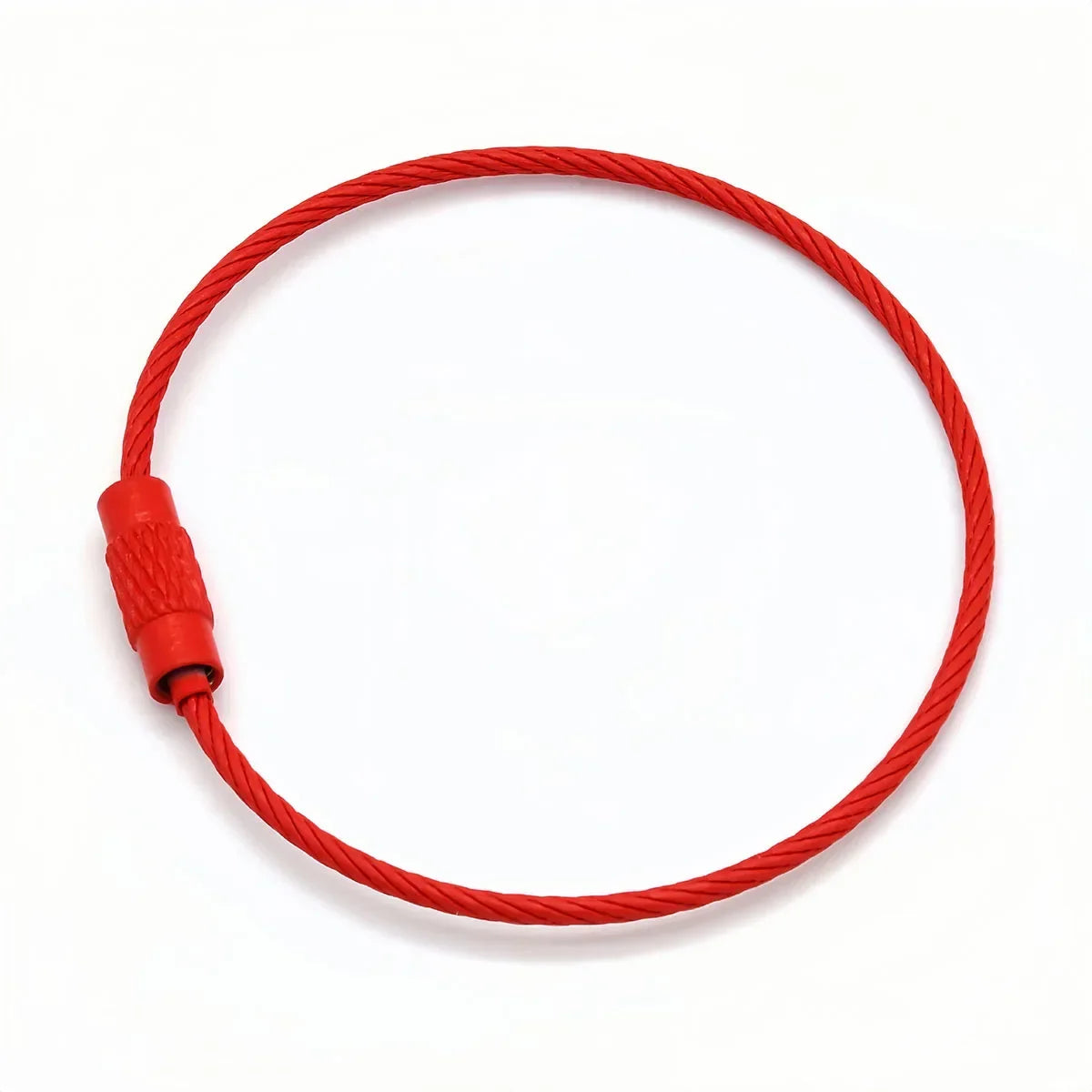10-100pcs Stainless Steel Wire Keychain Ring Key Keyring Circle Rope Cable Loop Outdoor Camp Luggage Tag Screw Lock Gadget