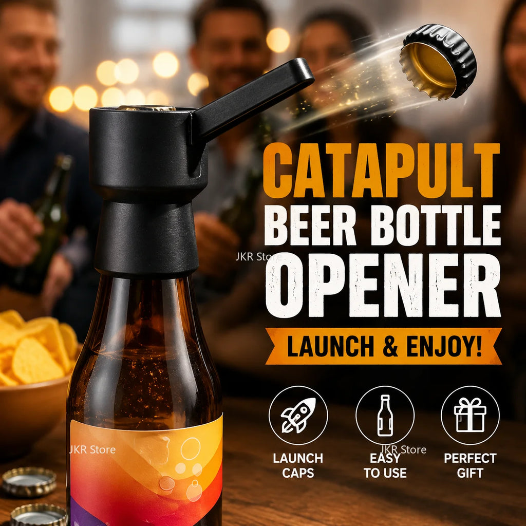 3D Catapult Beer Bottle Opener Launcher Fun Gadget for Home Bar Party Outdoor Camping BBQ Gift