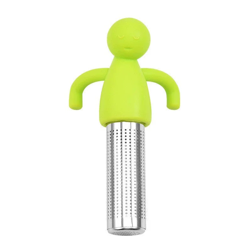 Creative Humanoid Tea Strainer Stainless Steel Tea Leaf Filter Lazy Tea Brewing Gadget Tea Brewing Accessory