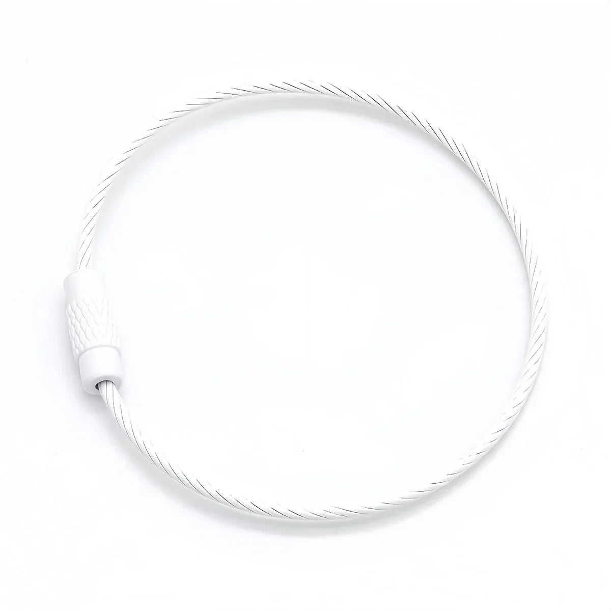10-100pcs Stainless Steel Wire Keychain Ring Key Keyring Circle Rope Cable Loop Outdoor Camp Luggage Tag Screw Lock Gadget