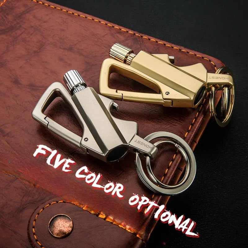 Outdoor multifunctional portable match keychain, fuel lighter, metal, camping ignition tool, men's gadget