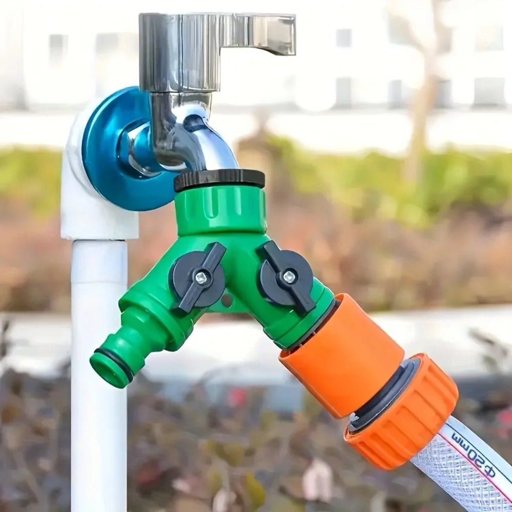 1Pc Y-Shaped Connector for Garden Hose Faucet, Suitable for Two-Way Diverter Adapter, Practical Household Gadget