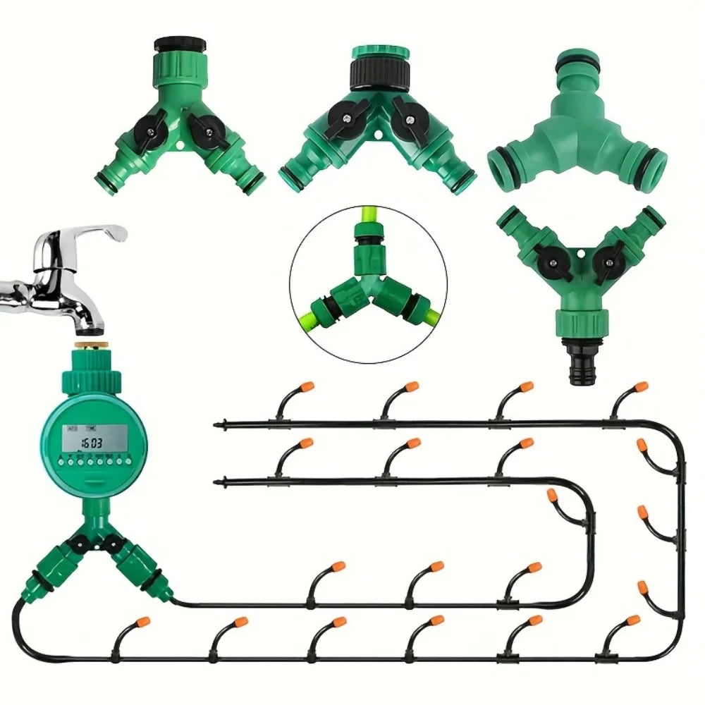 1Pc Y-Shaped Connector for Garden Hose Faucet, Suitable for Two-Way Diverter Adapter, Practical Household Gadget