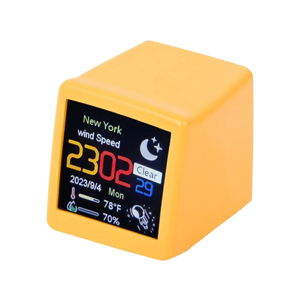 GeekMagic Super Cool Mini WiFi Desktop Weather Digital Clock Station with IPS LCD Screen Gadget for Decoration