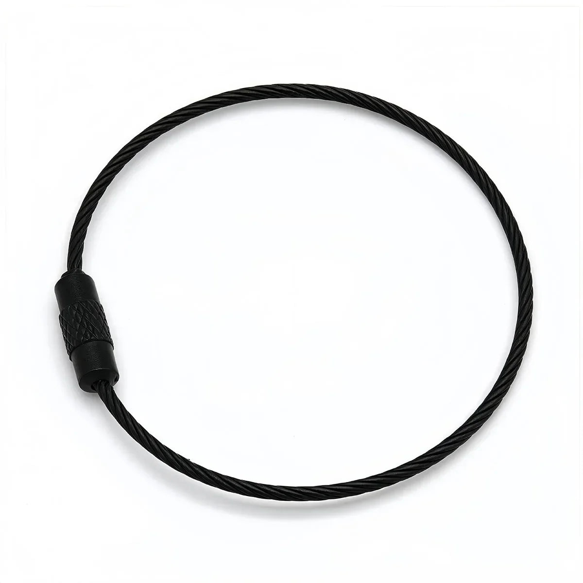 10-100pcs Stainless Steel Wire Keychain Ring Key Keyring Circle Rope Cable Loop Outdoor Camp Luggage Tag Screw Lock Gadget