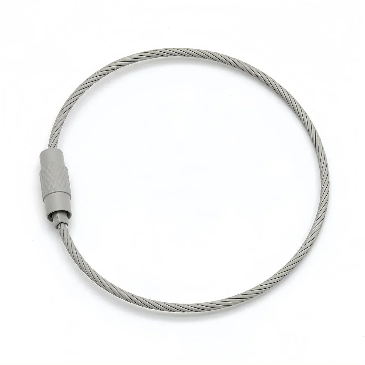 10-100pcs Stainless Steel Wire Keychain Ring Key Keyring Circle Rope Cable Loop Outdoor Camp Luggage Tag Screw Lock Gadget