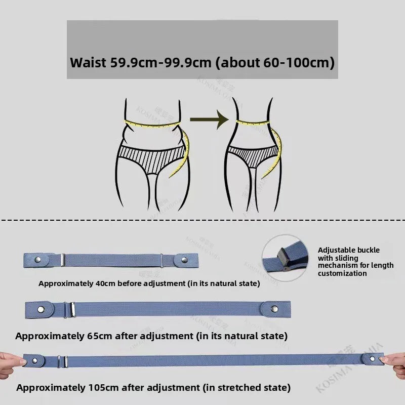 Magic Gadget Elastic Waist Tightening Belt Womens Invisible Jeans Lazy Belt Waist Size Adjustment Non-slip Durable