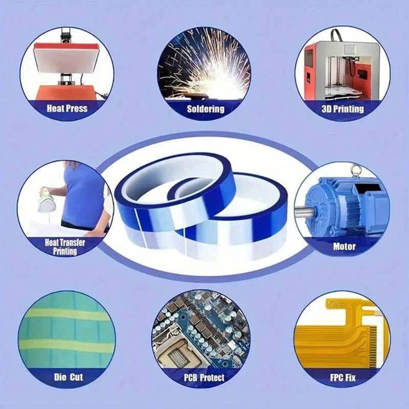 50m High Temperature, Heat Resistant Tape, Heat Transfer Tape for Heat Sublimation Non-Residual Adhesive Tape Gadget