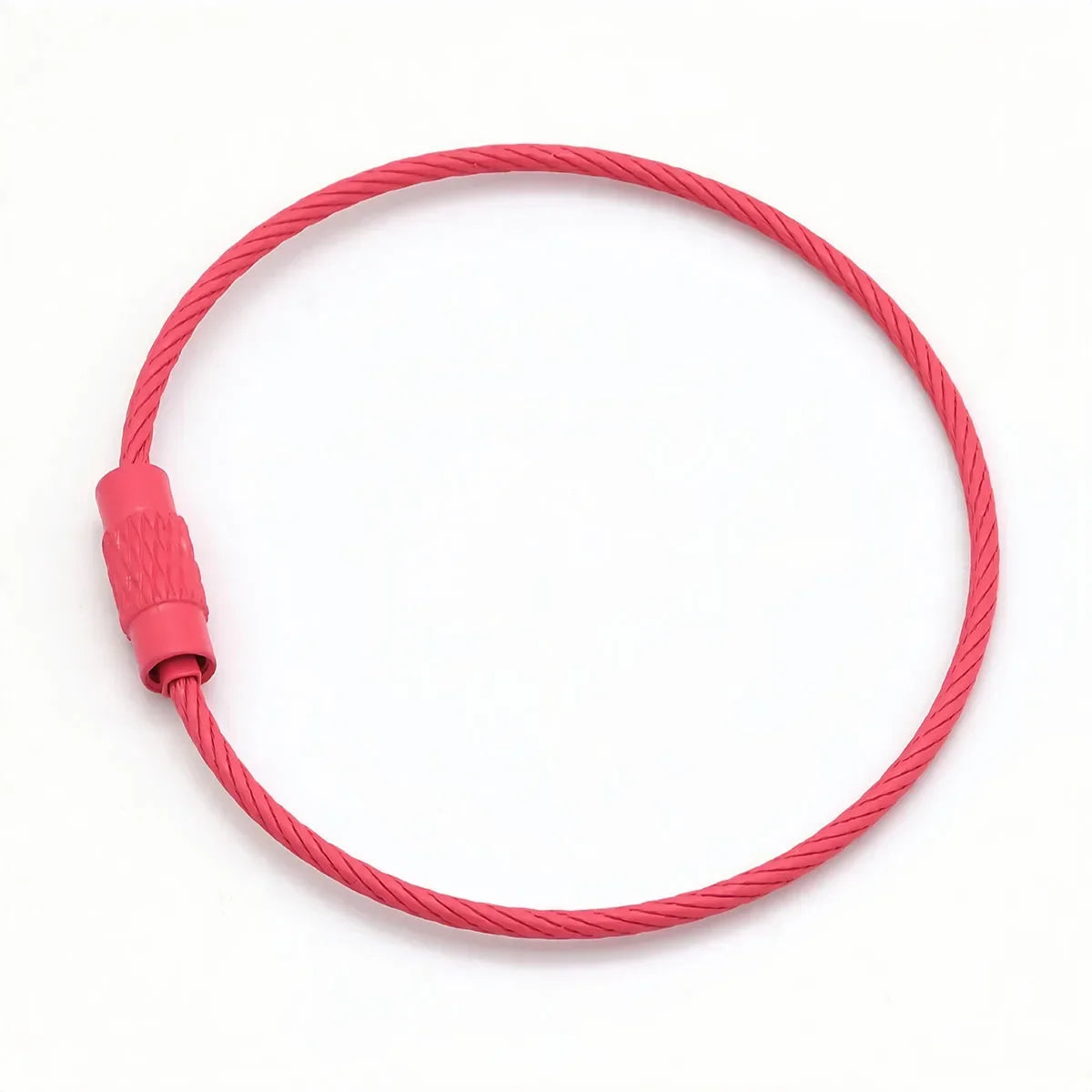 10-100pcs Stainless Steel Wire Keychain Ring Key Keyring Circle Rope Cable Loop Outdoor Camp Luggage Tag Screw Lock Gadget