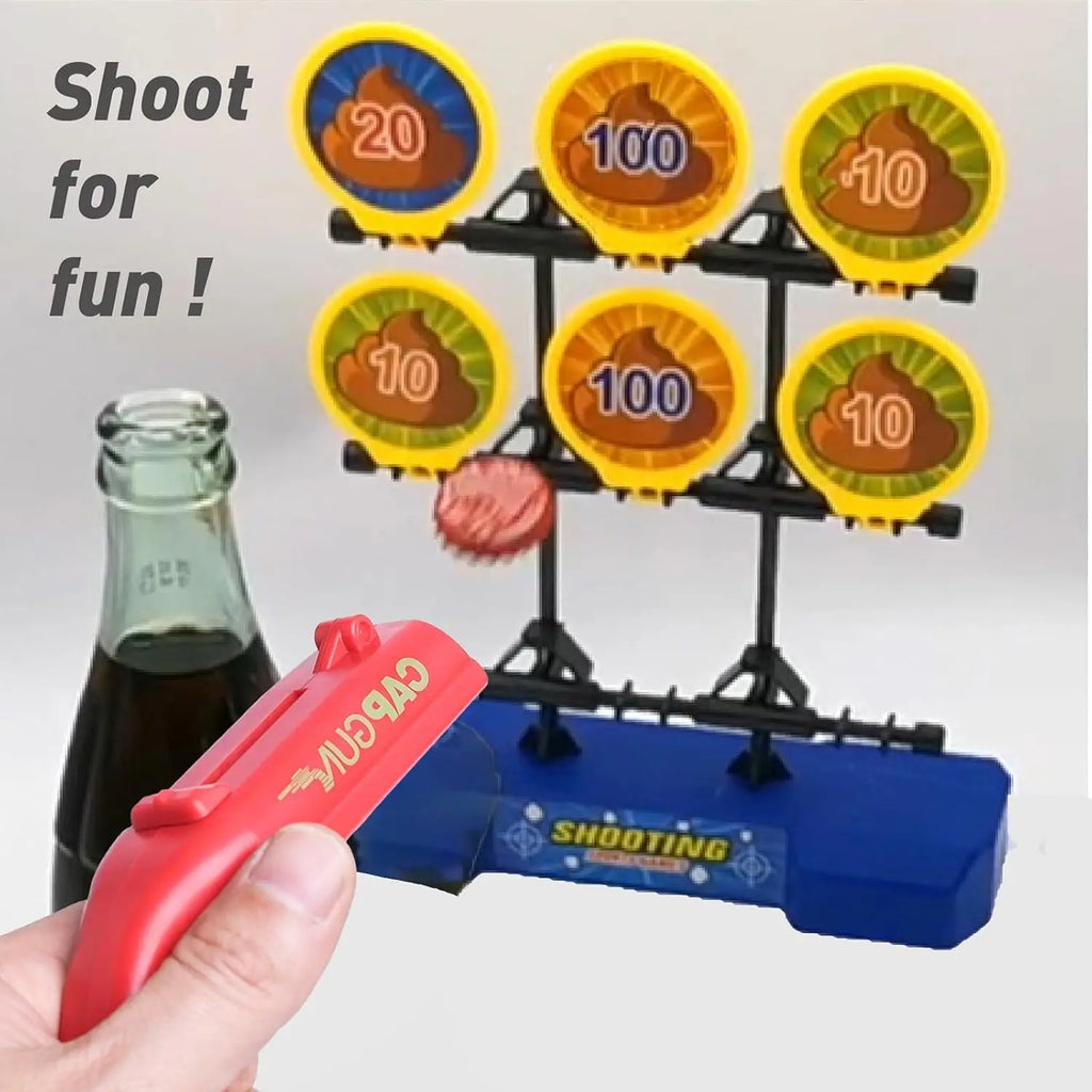 Bottle Opener with Cap Launcher,Funny Shooting Gun for Parties BBQ, Tailgates Unique Beer Cap Shooter Gadget for Men Cool Gifts