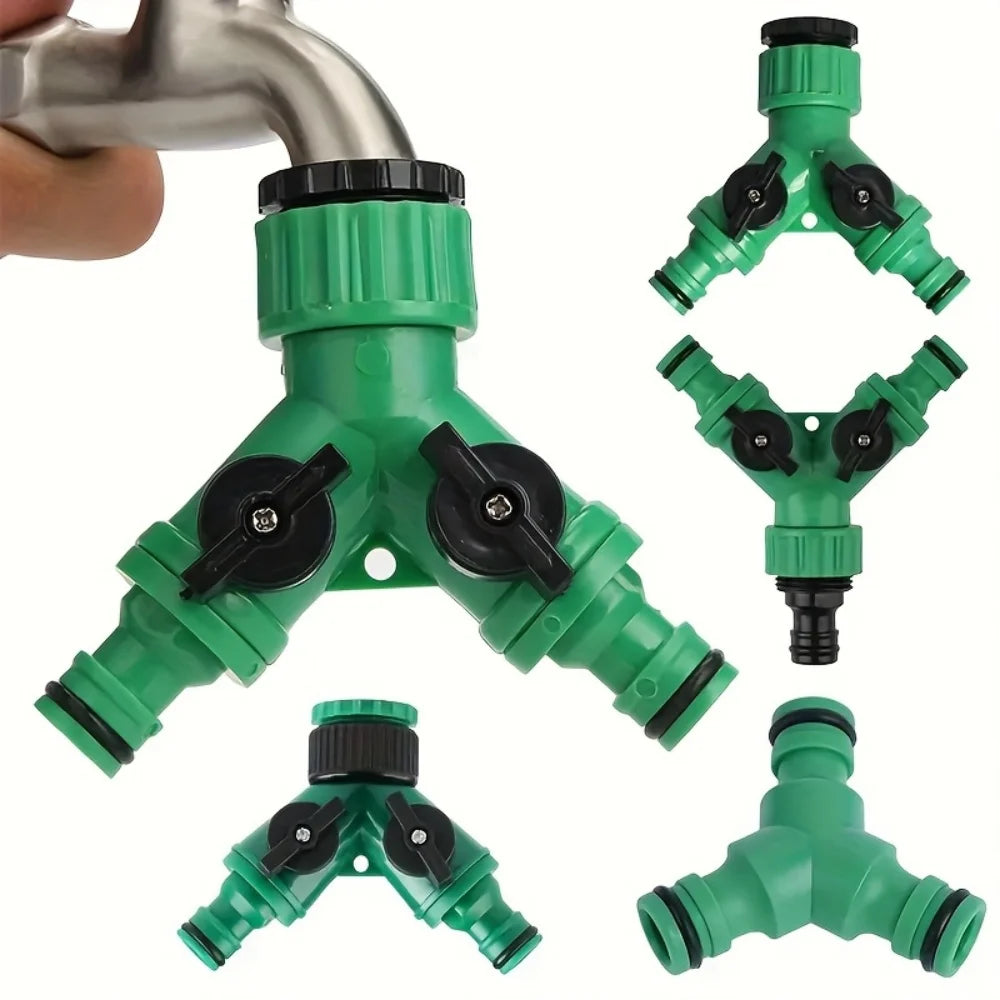 1Pc Y-Shaped Connector for Garden Hose Faucet, Suitable for Two-Way Diverter Adapter, Practical Household Gadget