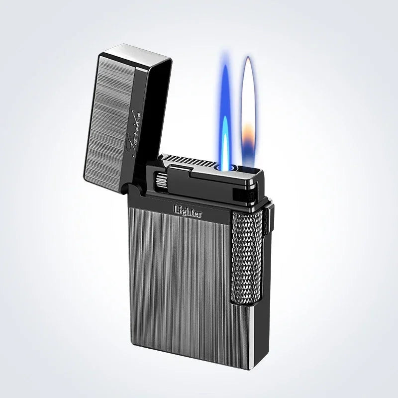 Metal Windproof Cigar Cigarette Lighter Jet Torch Gas Two Types Flames Unusual Lighters Smoking Accessory Butane Gadgets for Men