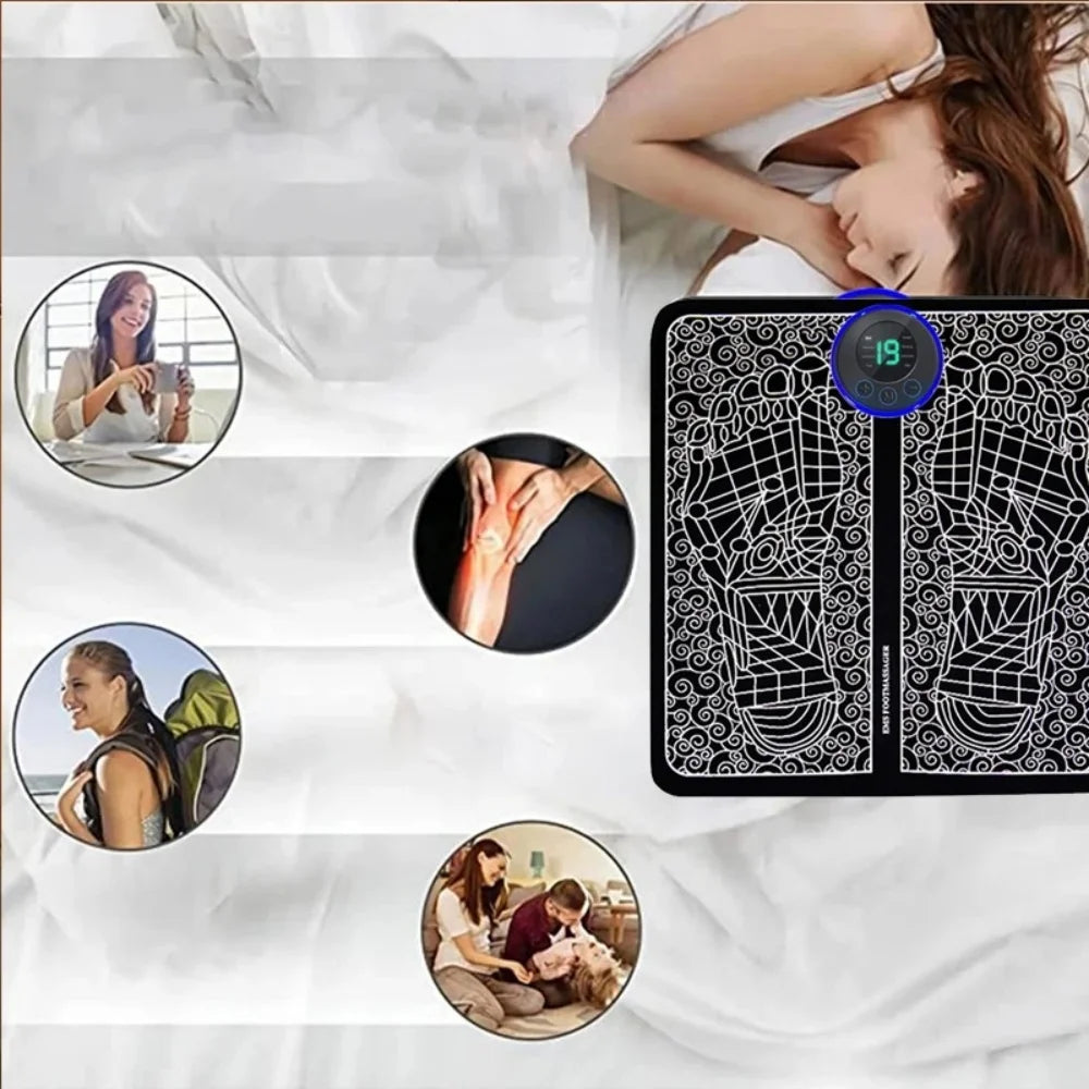 EMS Foot Relax Mat Remote Control Electric Foot Pad Comfort Cushion Portable Leisure Gadget for Home Indoor Use to Ease Fatigue