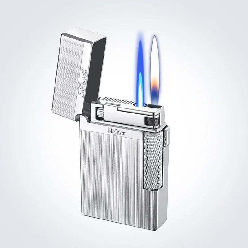 Metal Windproof Cigar Cigarette Lighter Jet Torch Gas Two Types Flames Unusual Lighters Smoking Accessory Butane Gadgets for Men