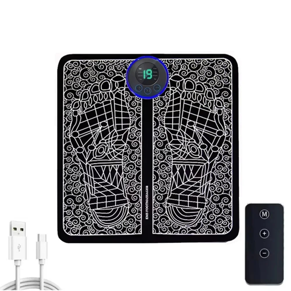 EMS Foot Relax Mat Remote Control Electric Foot Pad Comfort Cushion Portable Leisure Gadget for Home Indoor Use to Ease Fatigue