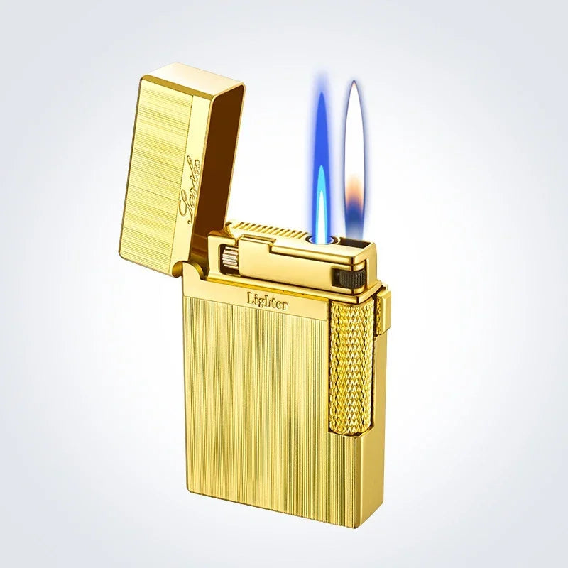 Metal Windproof Cigar Cigarette Lighter Jet Torch Gas Two Types Flames Unusual Lighters Smoking Accessory Butane Gadgets for Men