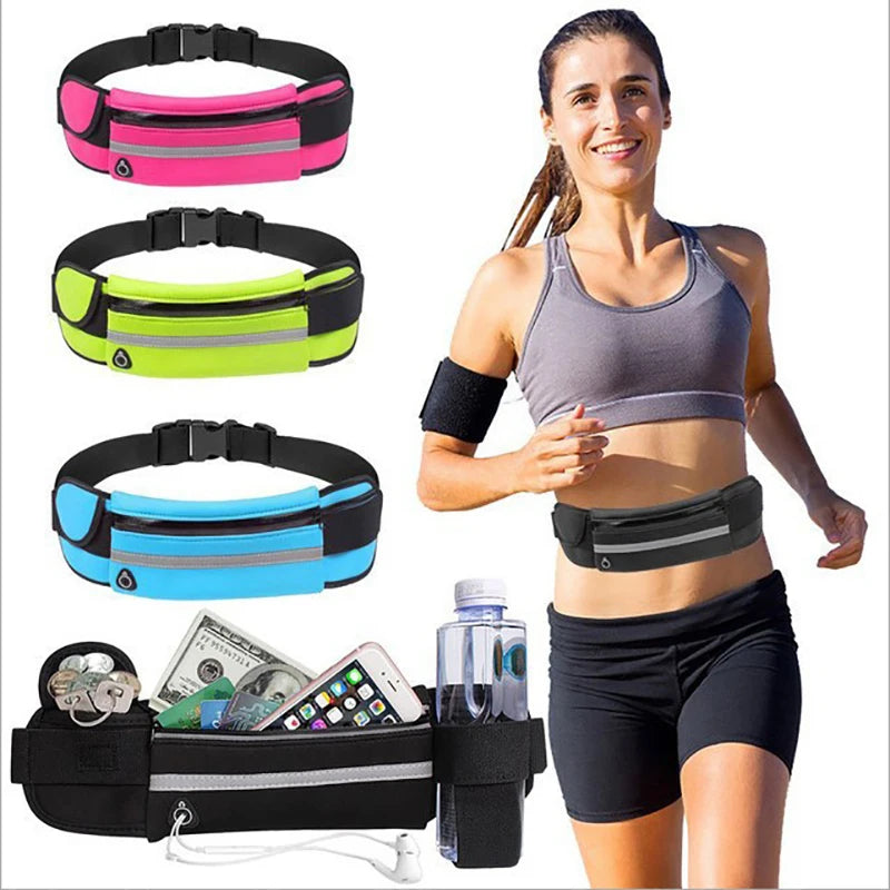 Sports Waist Bag - Waterproof Snug-fitting Shock-absorbing Running Gadget - Water Bottle Holder Mobile Phone Bag
