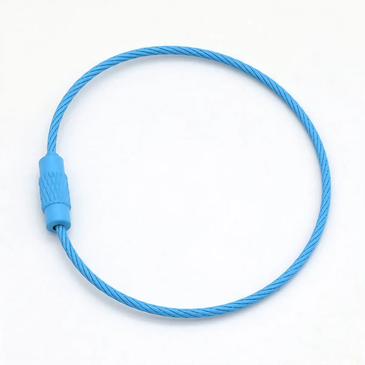 10-100pcs Stainless Steel Wire Keychain Ring Key Keyring Circle Rope Cable Loop Outdoor Camp Luggage Tag Screw Lock Gadget