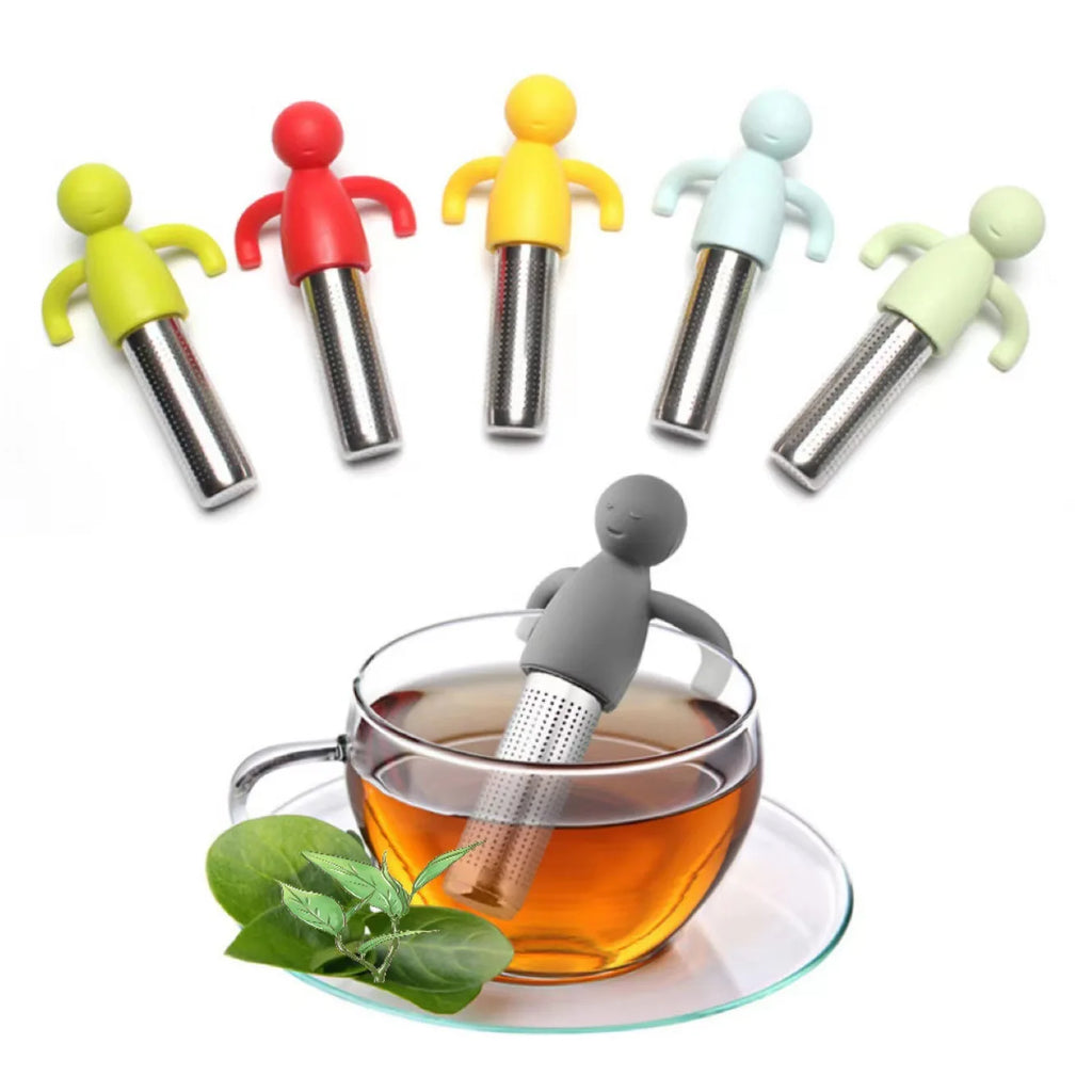 Creative Humanoid Tea Strainer Stainless Steel Tea Leaf Filter Lazy Tea Brewing Gadget Tea Brewing Accessory
