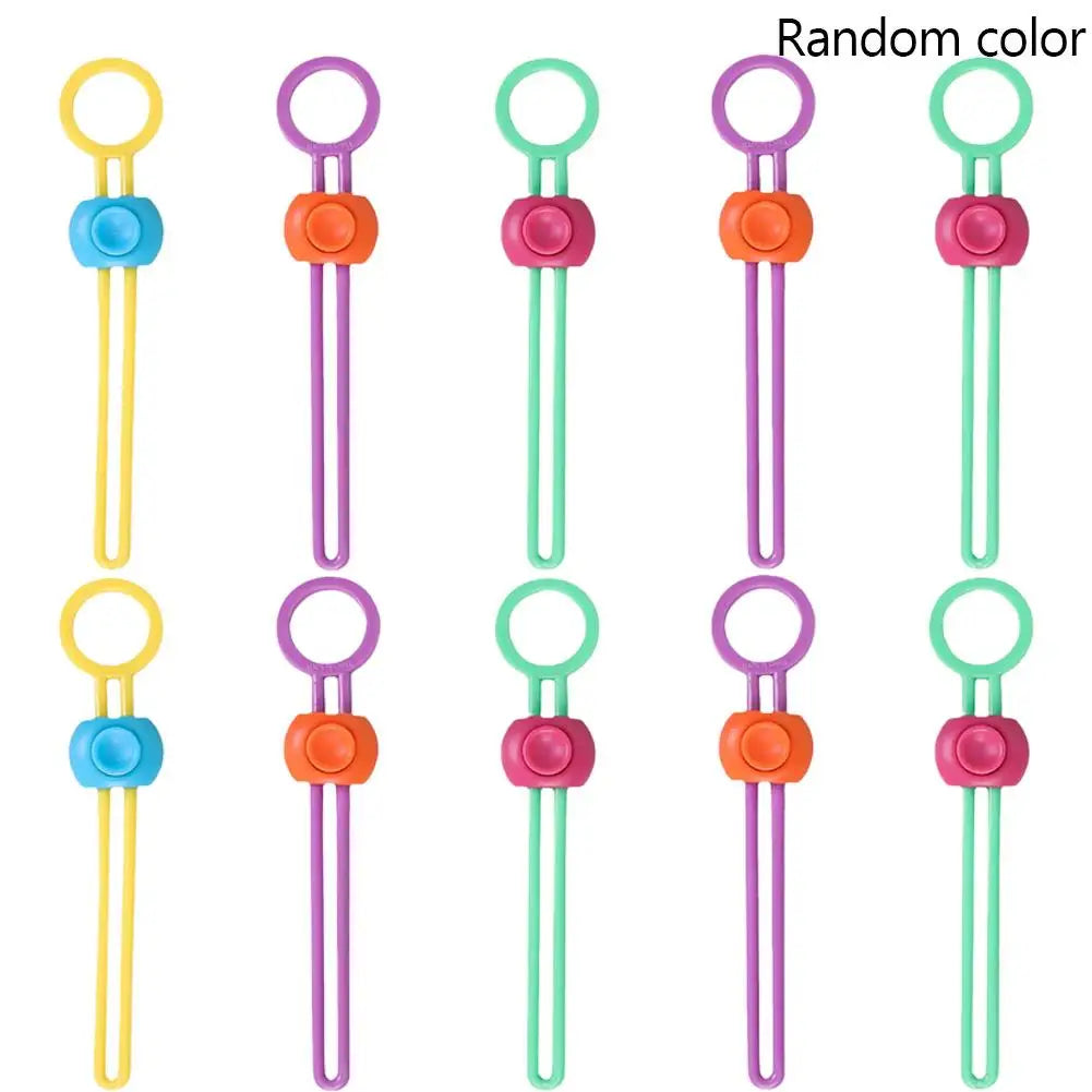 10/20/30/50pcs Silicone Food Bag Sealing Strap Freshness Sealing Clip Adjustable Clip Portable Data Cable Storage Kitchen Gadget
