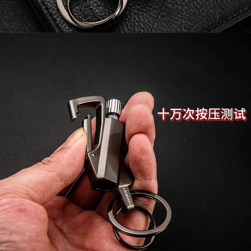 Outdoor multifunctional portable match keychain, fuel lighter, metal, camping ignition tool, men's gadget