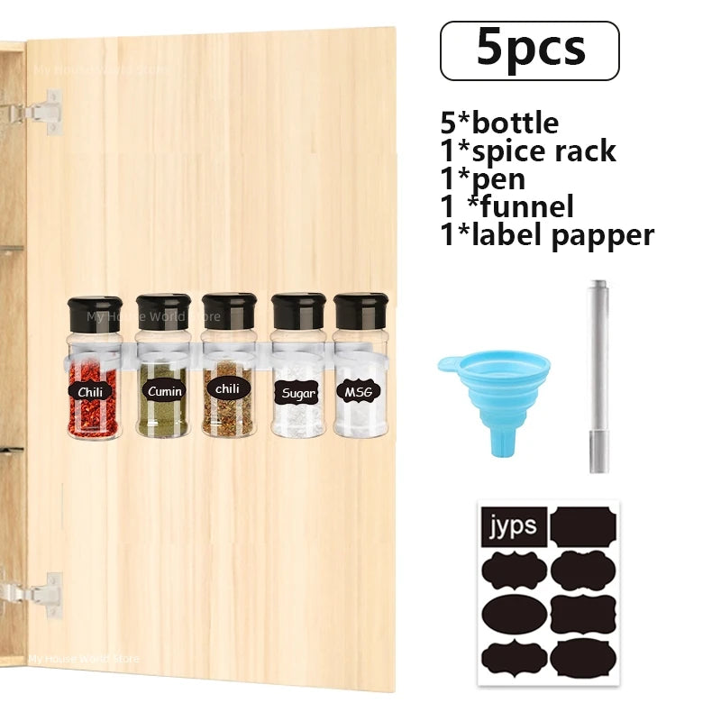 5/10/15/20PC Jars for spices Salt and Pepper Shaker Seasoning Jar spice organizer Plastic Barbecue Condiment Kitchen Gadget Tool