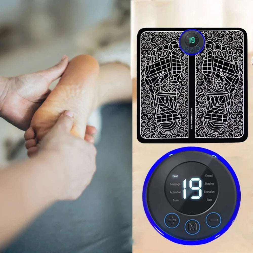 EMS Foot Relax Mat Remote Control Electric Foot Pad Comfort Cushion Portable Leisure Gadget for Home Indoor Use to Ease Fatigue