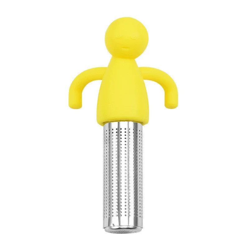 Creative Humanoid Tea Strainer Stainless Steel Tea Leaf Filter Lazy Tea Brewing Gadget Tea Brewing Accessory