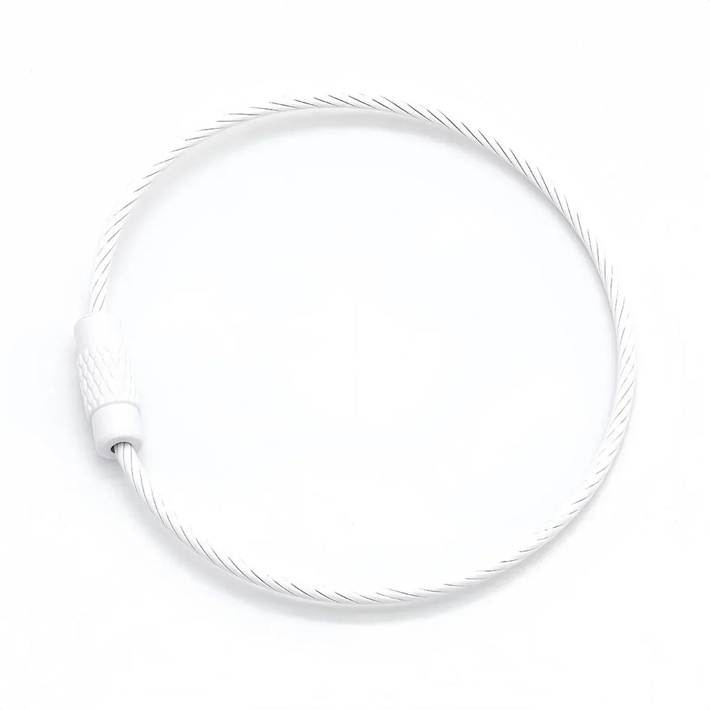 10-100pcs Stainless Steel Wire Keychain Ring Key Keyring Circle Rope Cable Loop Outdoor Camp Luggage Tag Screw Lock Gadget