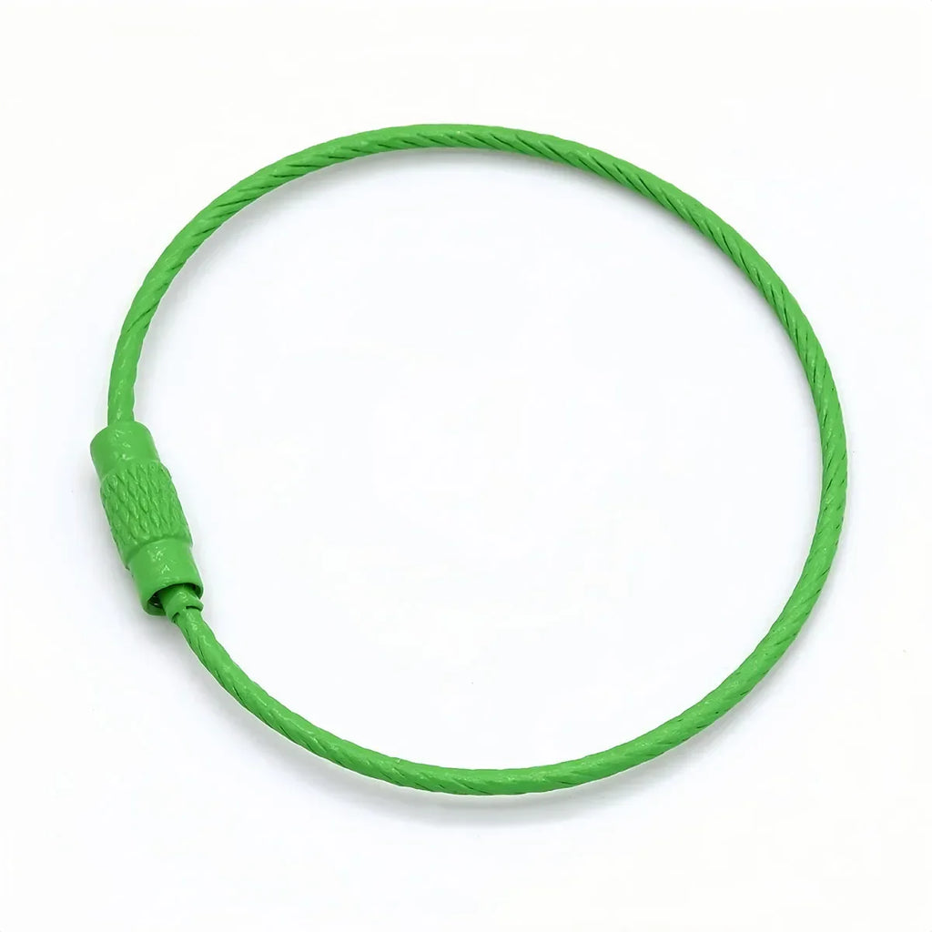 10-100pcs Stainless Steel Wire Keychain Ring Key Keyring Circle Rope Cable Loop Outdoor Camp Luggage Tag Screw Lock Gadget