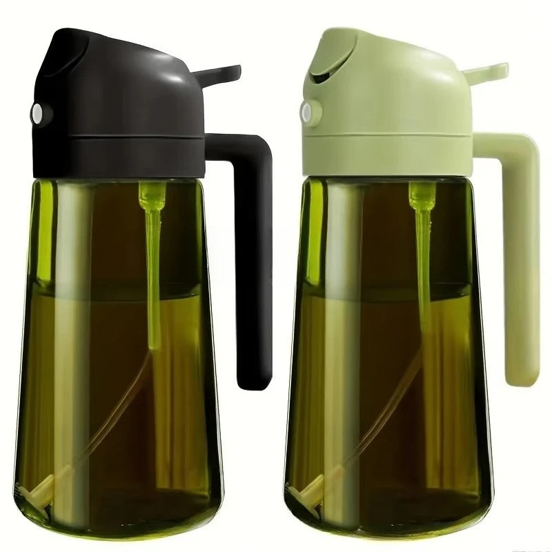 2-in-1 Oil Dispenser & Sprayer 500ML Leakproof Olive Oil Sprayer Bottle for Cooking Spray Airfryer BBQ Camping