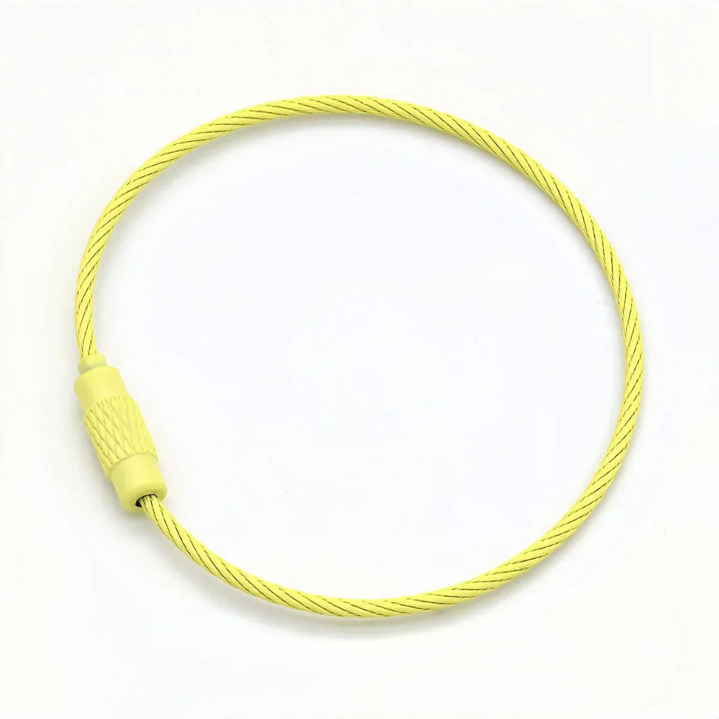 10-100pcs Stainless Steel Wire Keychain Ring Key Keyring Circle Rope Cable Loop Outdoor Camp Luggage Tag Screw Lock Gadget
