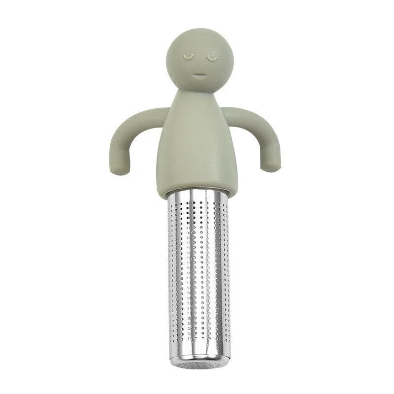 Creative Humanoid Tea Strainer Stainless Steel Tea Leaf Filter Lazy Tea Brewing Gadget Tea Brewing Accessory