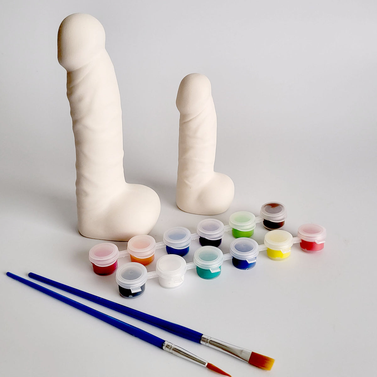 Ceramic penis with paints - bachelorette coloring kit