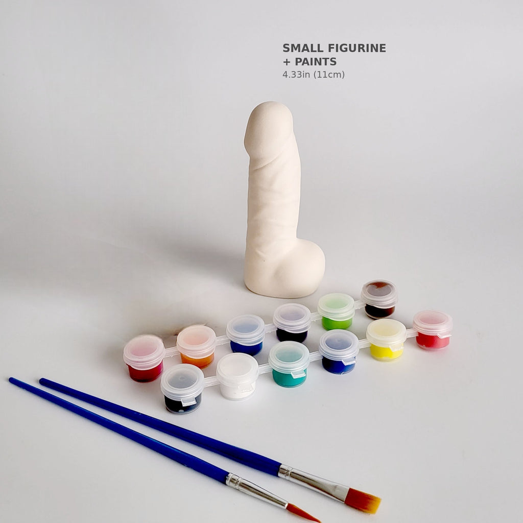 Ceramic penis with paints - bachelorette coloring kit