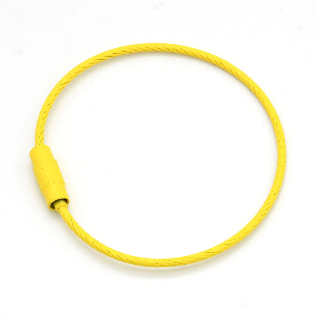 10-100pcs Stainless Steel Wire Keychain Ring Key Keyring Circle Rope Cable Loop Outdoor Camp Luggage Tag Screw Lock Gadget